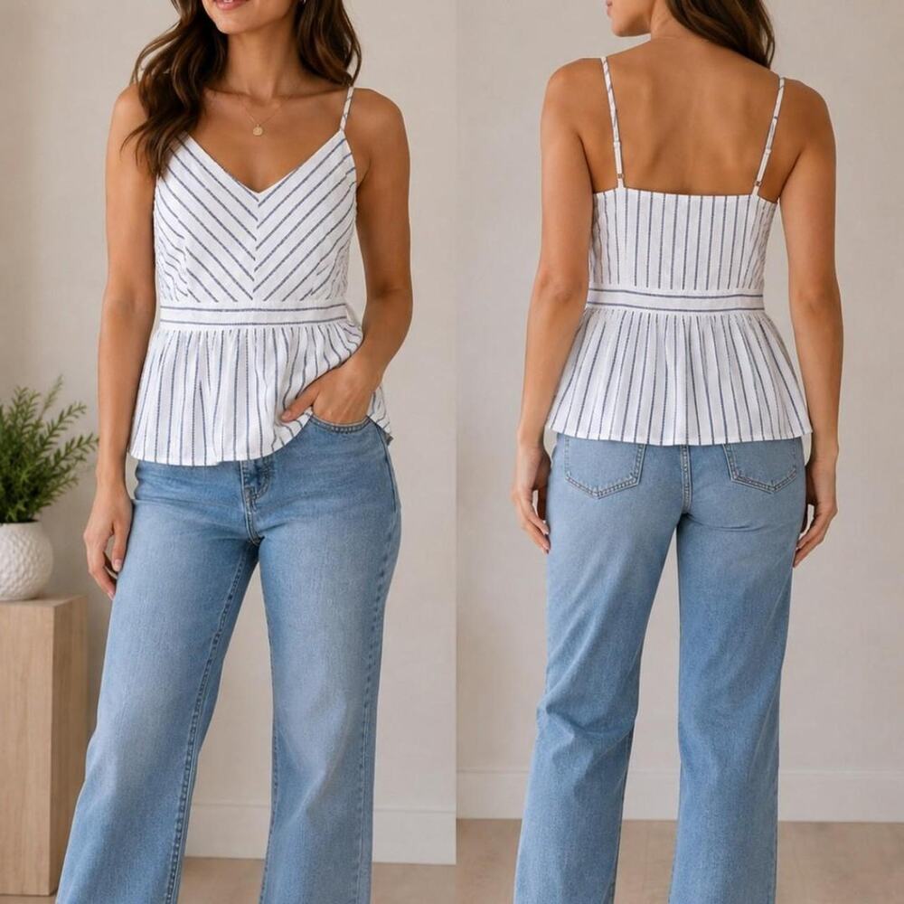 Monteau white blue striped